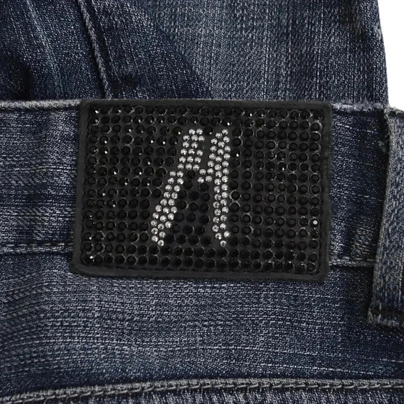 Vintage Marciano Y2K Jeans Embellished Distressed Low Rise Blue Boot Cut Size 25 - Picture 9 of 15